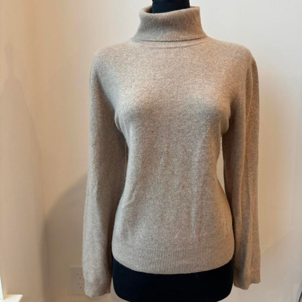 Croft and Barrow 100% Cashmere Brown Turtleneck Long Sleeve Sweater Sz XL